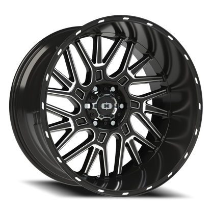 Vision Brawl 22X12 Gloss Black Milled Spoke Wheel