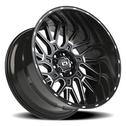 Vision Brawl 22X12 Gloss Black Milled Spoke Wheel