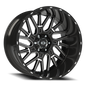 Vision Brawl 22X12 Gloss Black Milled Spoke Wheel