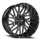 Vision Brawl 24X12 Gloss Black Milled Spoke Wheel
