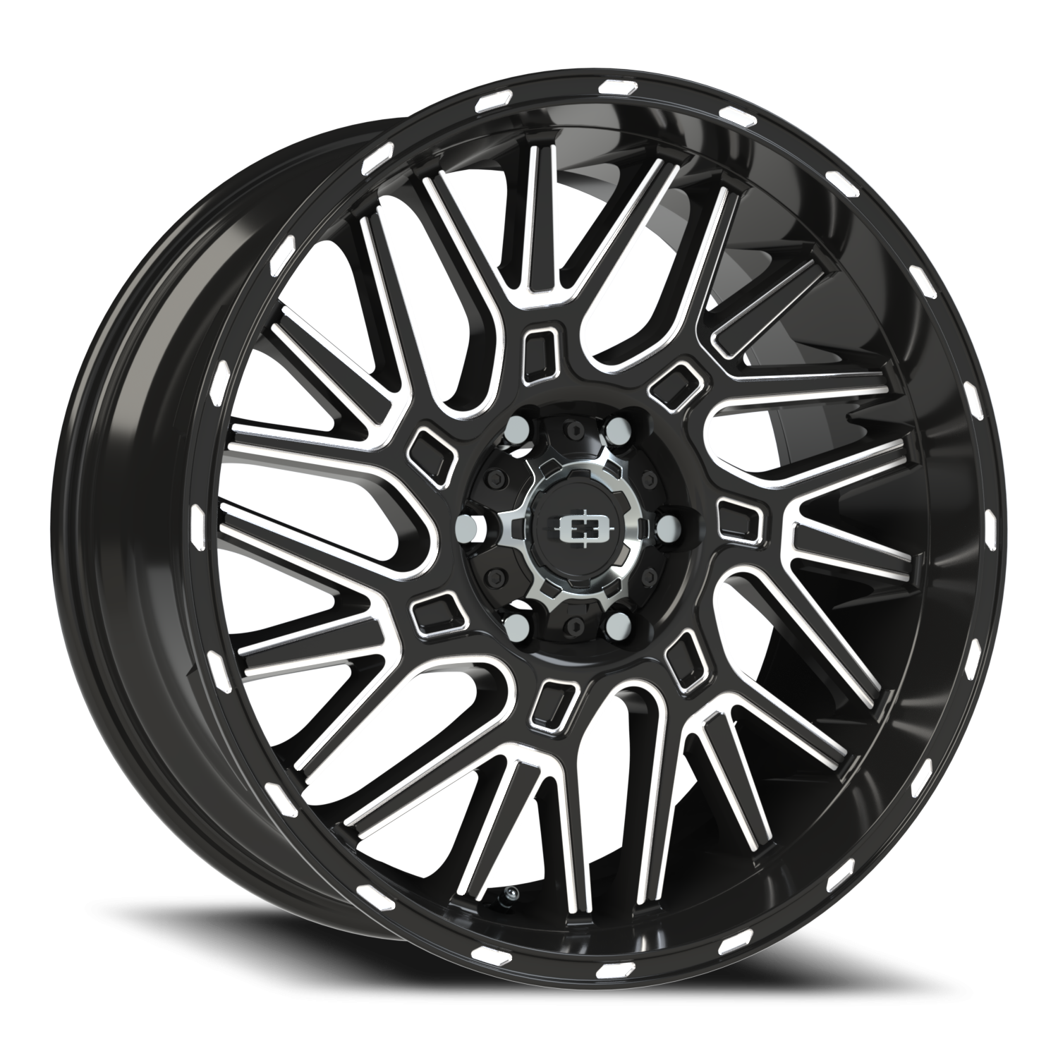 Vision Brawl 20X9 Gloss Black Milled Spoke Wheel