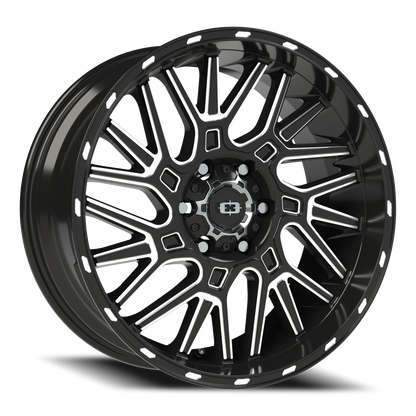 Vision Brawl 20X9 Gloss Black Milled Spoke Wheel