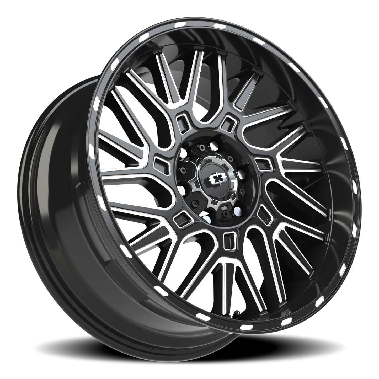Vision Brawl 20X9 Gloss Black Milled Spoke Wheel