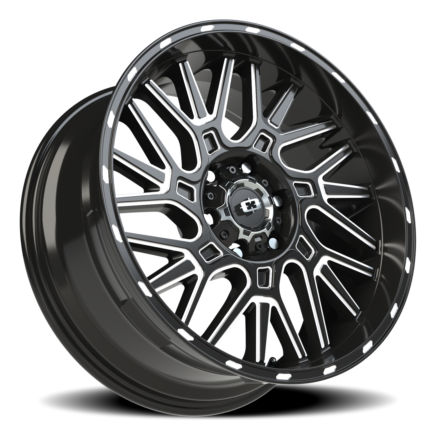 Vision Brawl 20X9 Gloss Black Milled Spoke Wheel