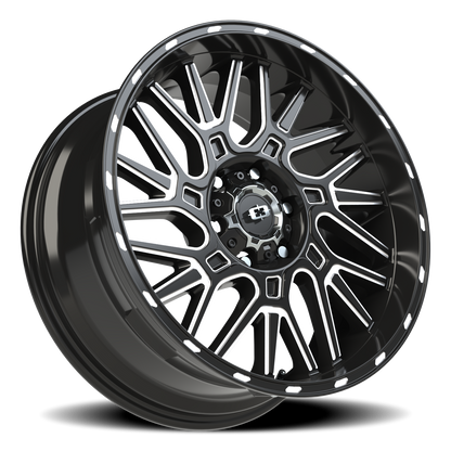 Vision Brawl 20X9 Gloss Black Milled Spoke Wheel
