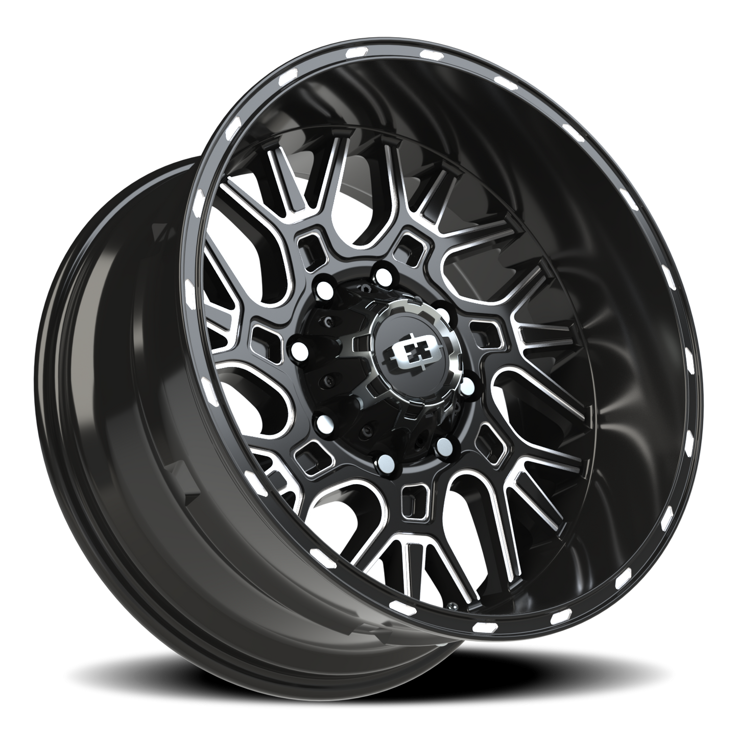 Vision Brawl 20X10 Gloss Black Milled Spoke Wheel
