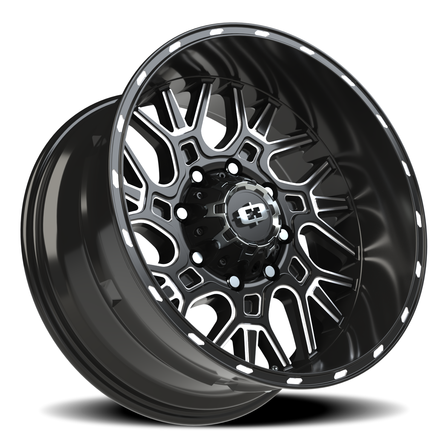 Vision Brawl 20X10 Gloss Black Milled Spoke Wheel