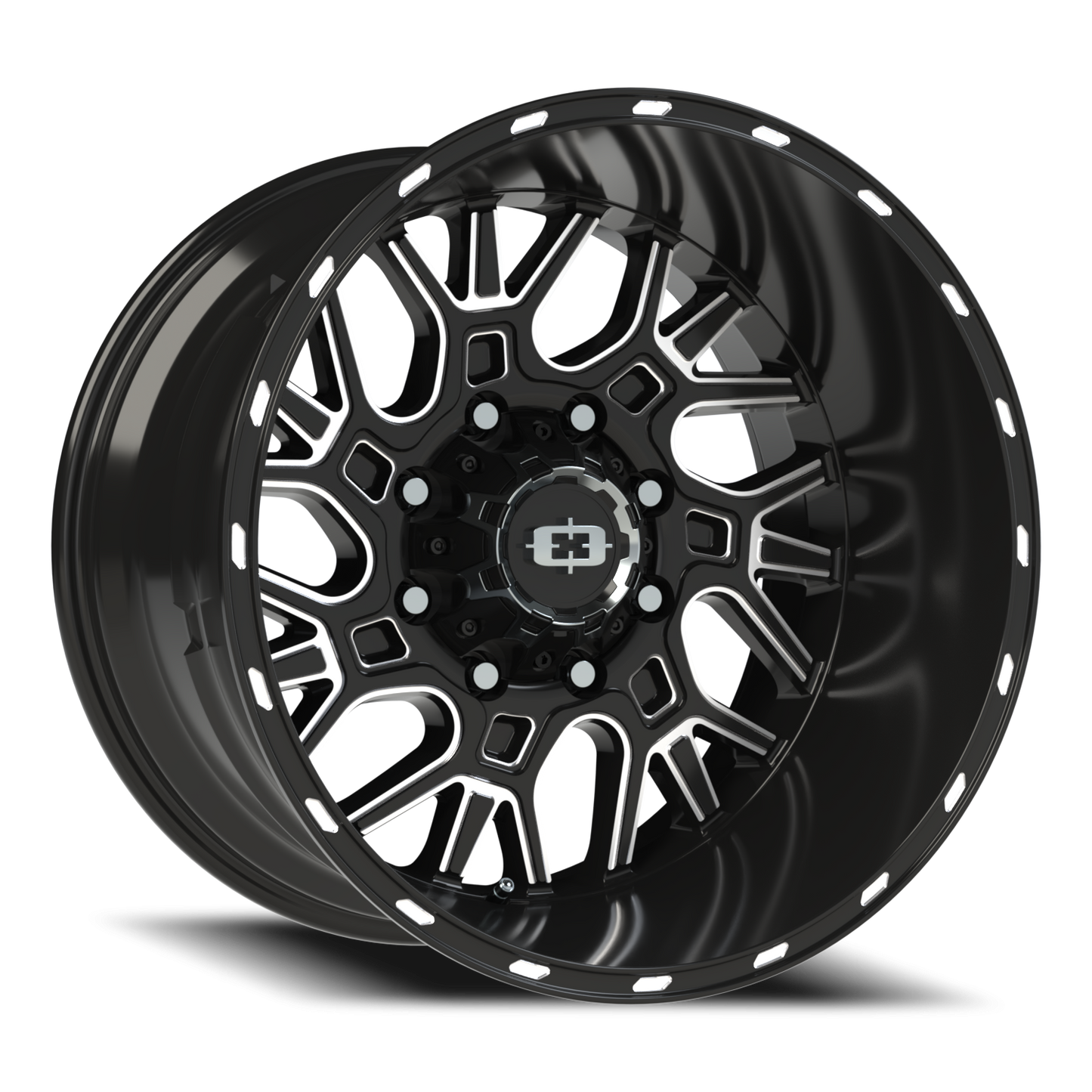 Vision Brawl 20X12 Gloss Black Milled Spoke Wheel