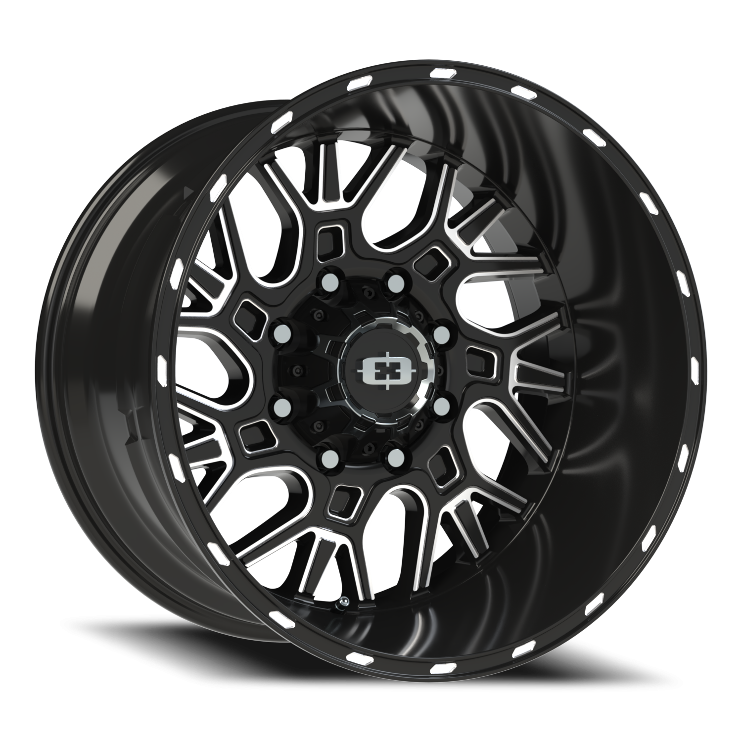 Vision Brawl 20X12 Gloss Black Milled Spoke Wheel