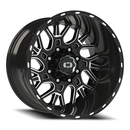 Vision Brawl 20X12 Gloss Black Milled Spoke Wheel