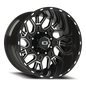 Vision Brawl 20X12 Gloss Black Milled Spoke Wheel