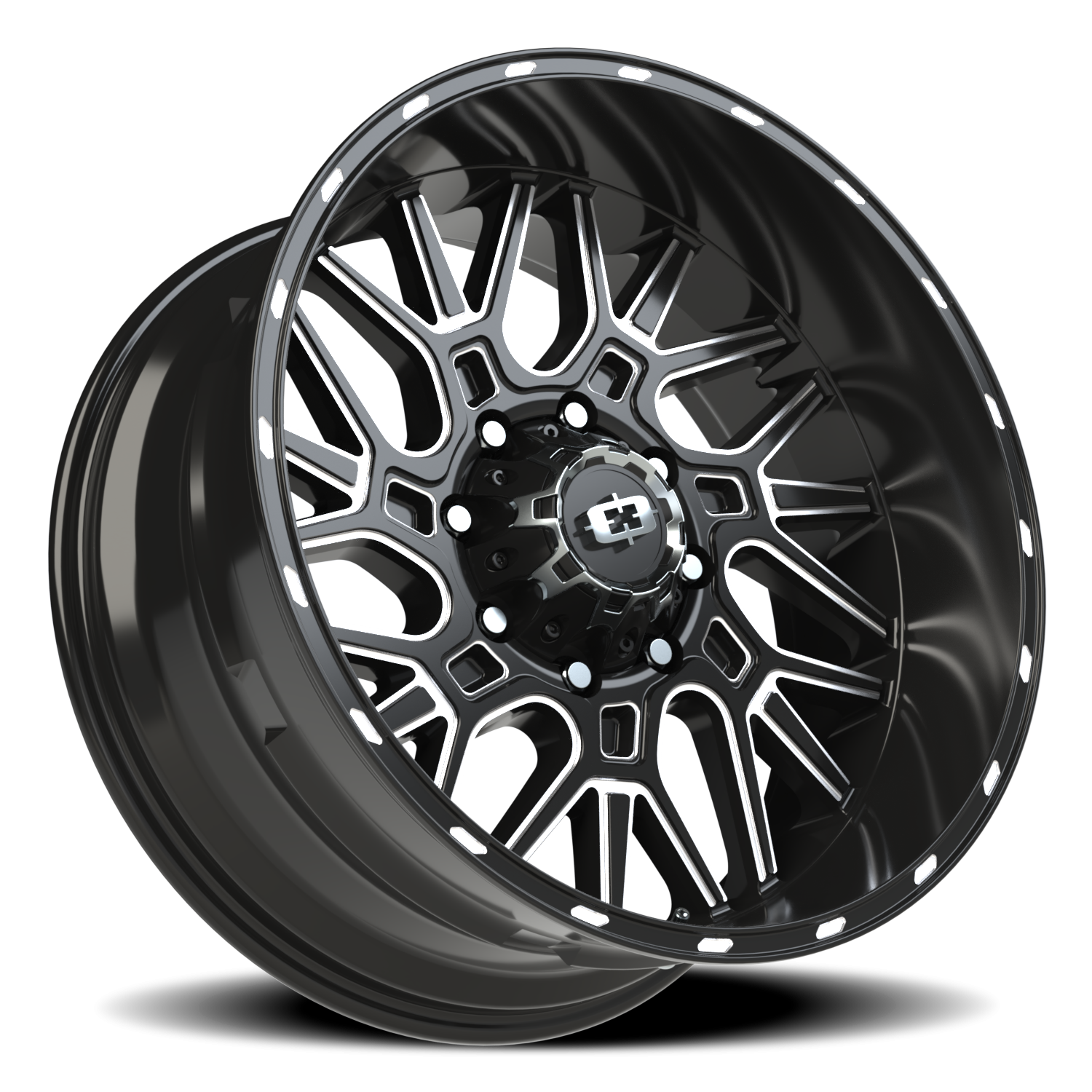 Vision Brawl 22X10 Gloss Black Milled Spoke Wheel