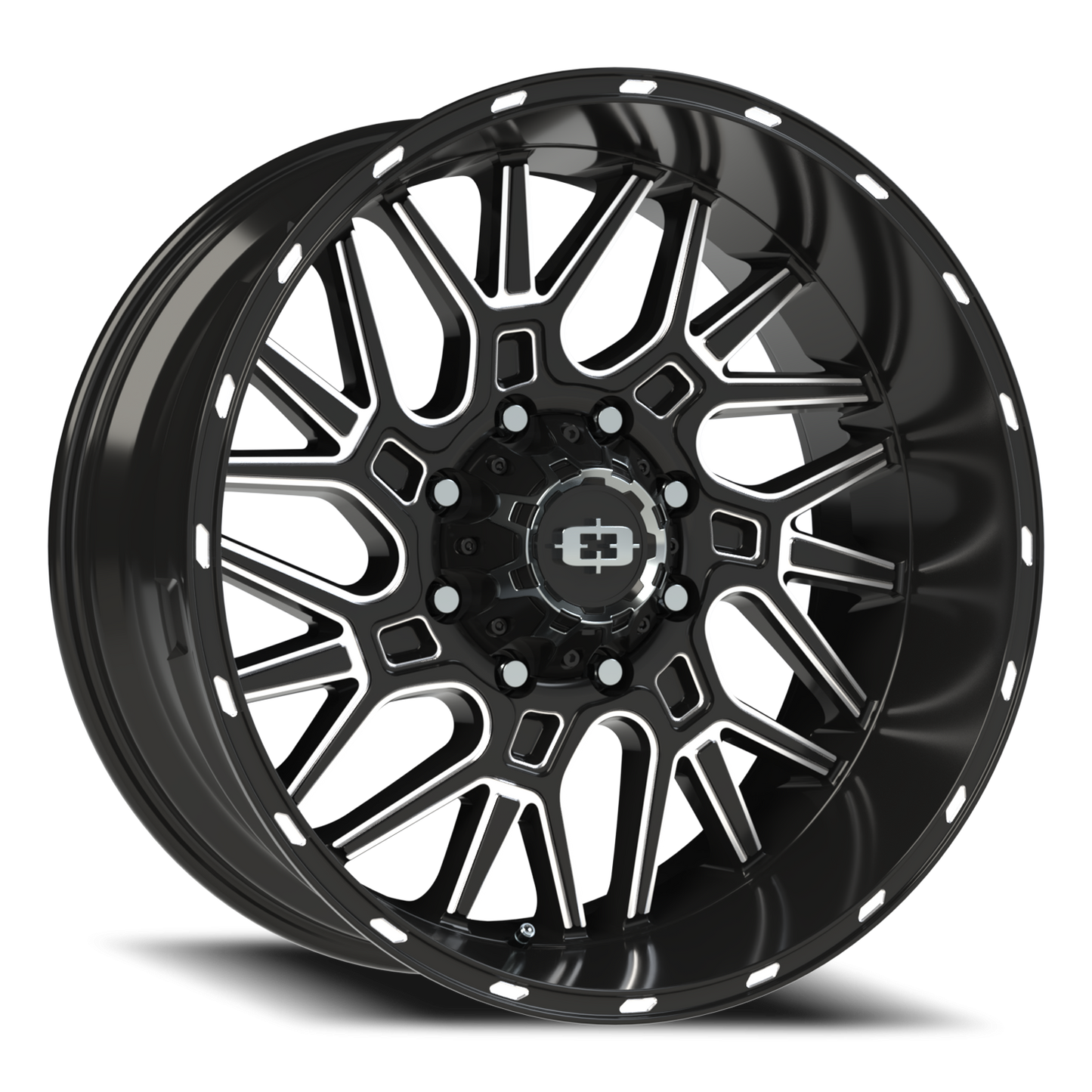 Vision Brawl 22X10 Gloss Black Milled Spoke Wheel