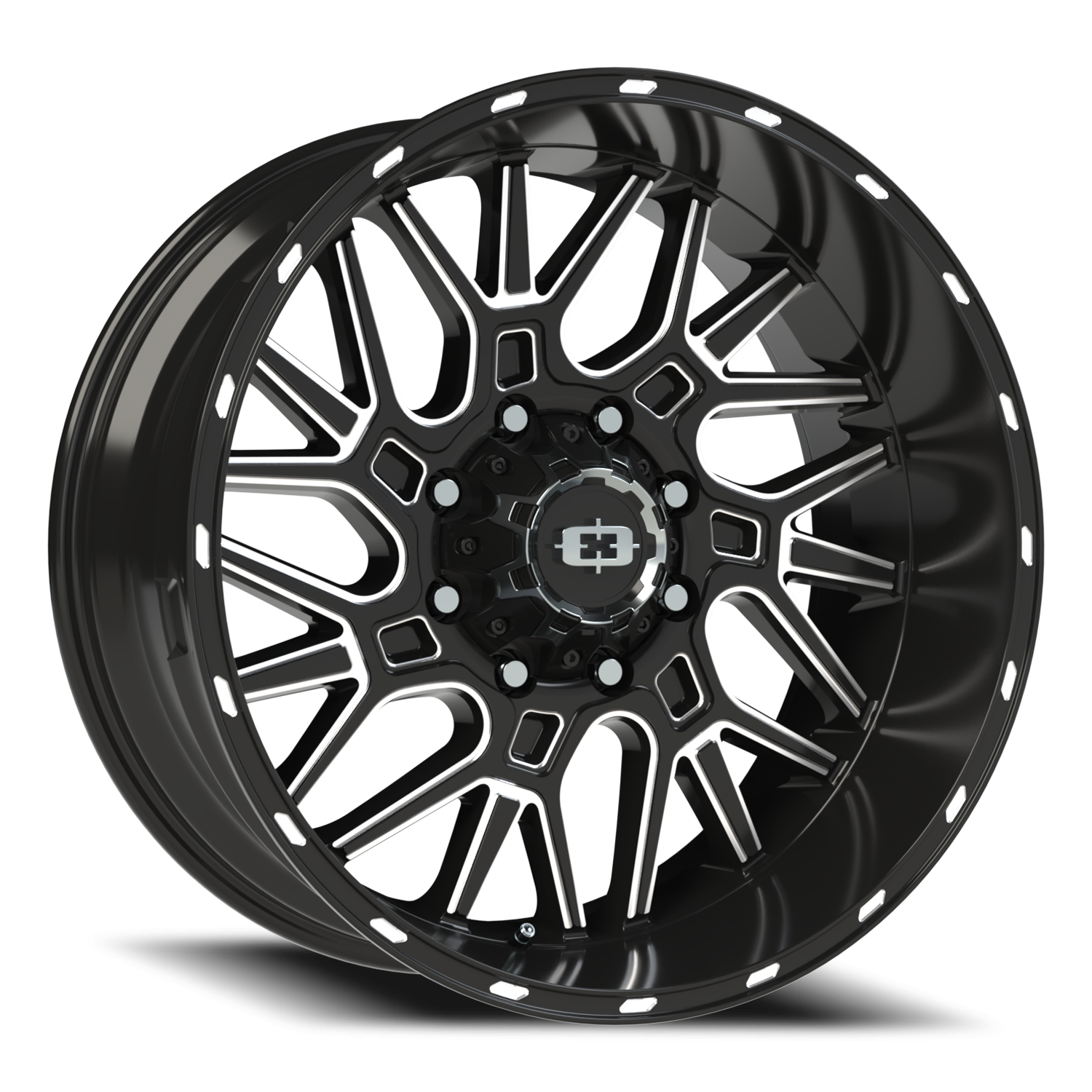 Vision Brawl 22X10 Gloss Black Milled Spoke Wheel