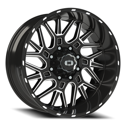 Vision Brawl 22X10 Gloss Black Milled Spoke Wheel