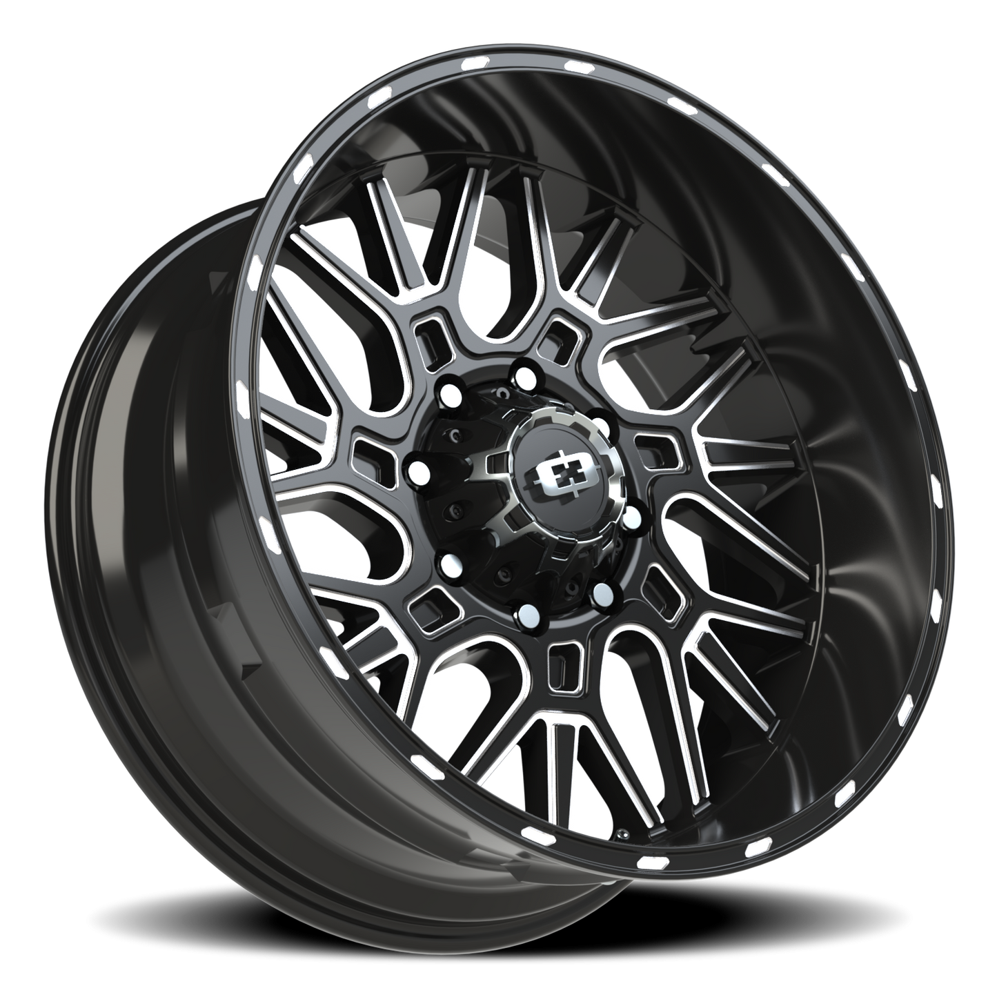 Vision Brawl 22X10 Gloss Black Milled Spoke Wheel
