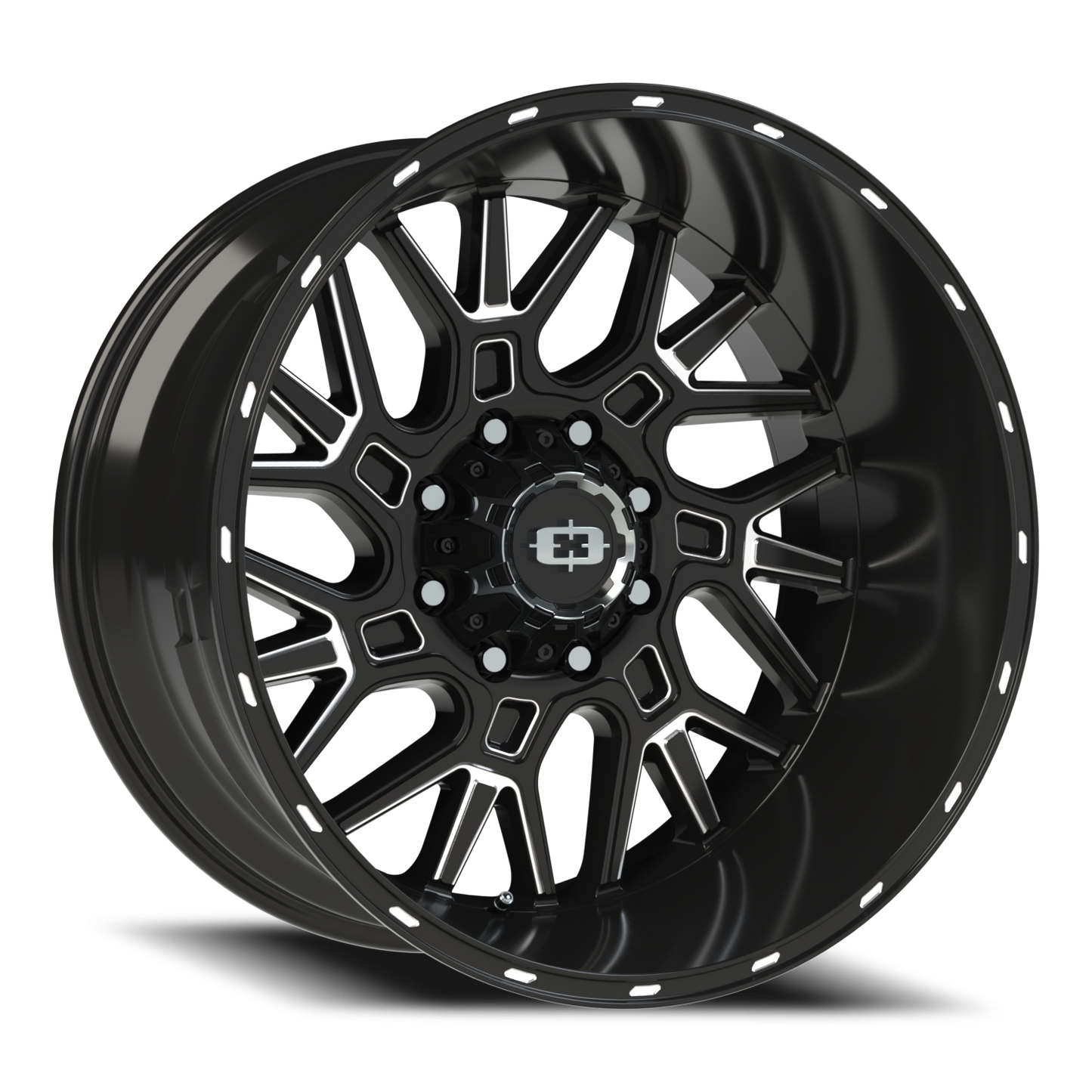 Vision Brawl 22X12 Gloss Black Milled Spoke Wheel