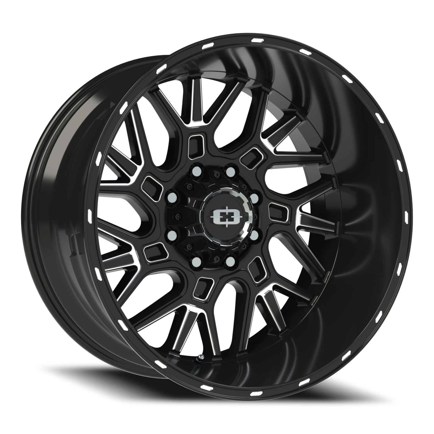 Vision Brawl 22X12 Gloss Black Milled Spoke Wheel