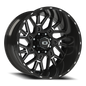 Vision Brawl 22X12 Gloss Black Milled Spoke Wheel