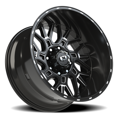 Vision Brawl 22X12 Gloss Black Milled Spoke Wheel