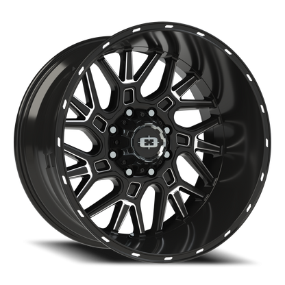 Vision Brawl 22X12 Gloss Black Milled Spoke Wheel