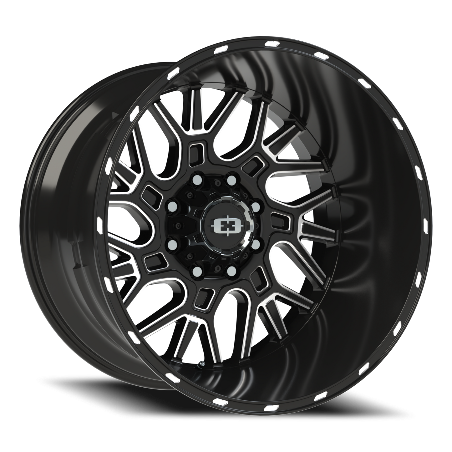 Vision Brawl 22X14 Gloss Black Milled Spoke Wheel