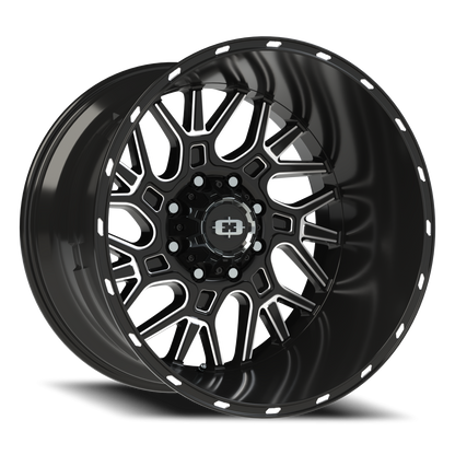 Vision Brawl 22X14 Gloss Black Milled Spoke Wheel