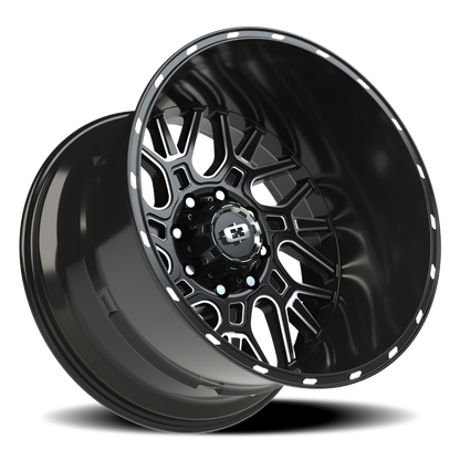 Vision Brawl 22X14 Gloss Black Milled Spoke Wheel