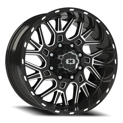 Vision Brawl 20X9 Gloss Black Milled Spoke Wheel