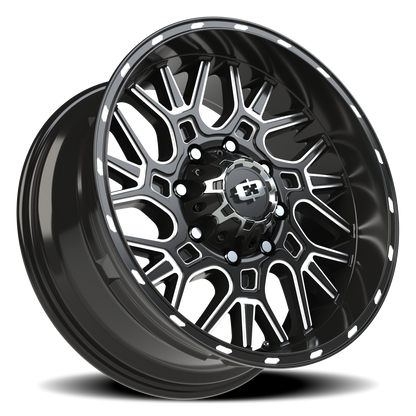 Vision Brawl 20X9 Gloss Black Milled Spoke Wheel