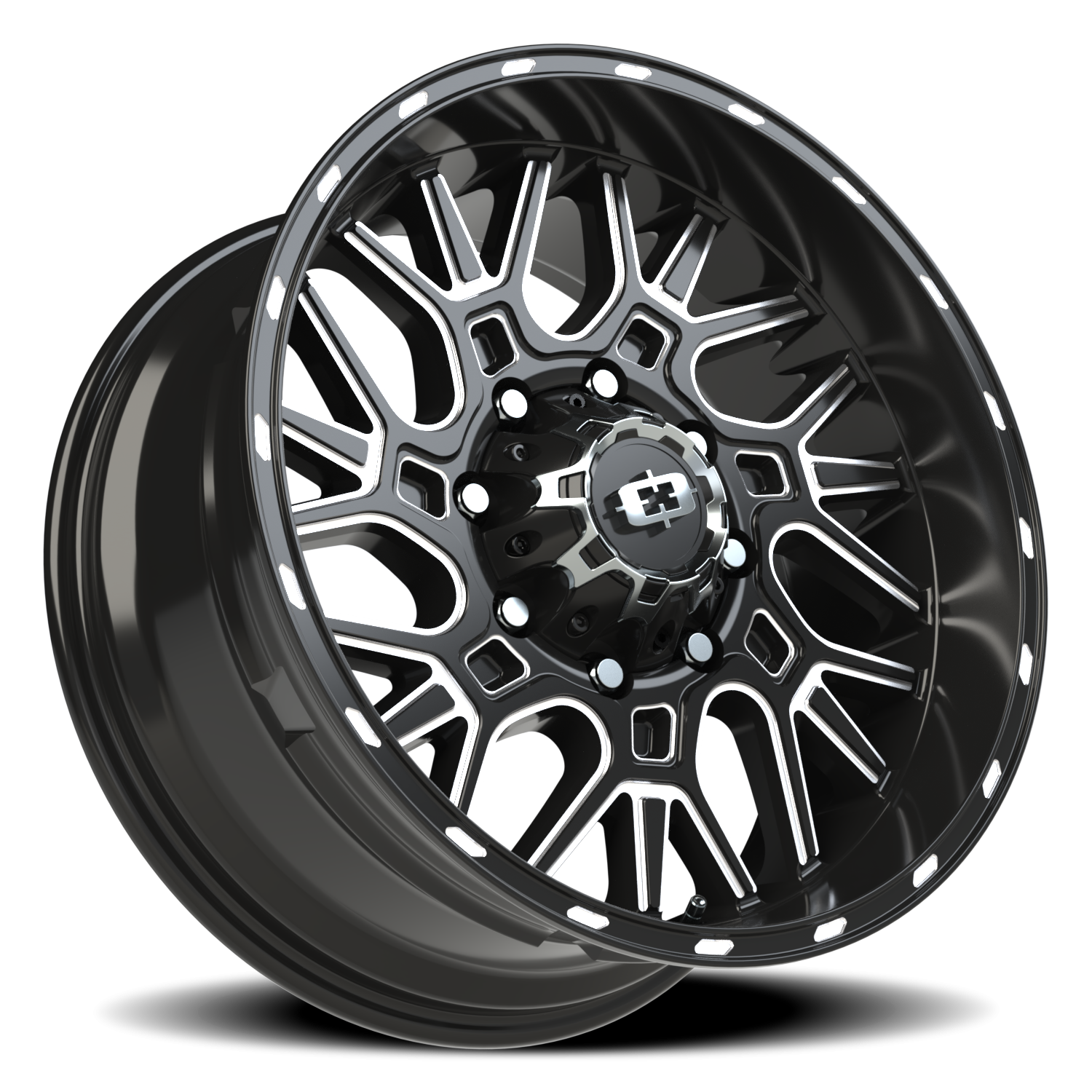 Vision Brawl 20X9 Gloss Black Milled Spoke Wheel