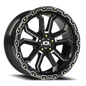 Vision Korupt 17X8 Gloss Black Milled Spoke Wheel