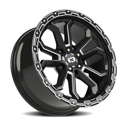 Vision Korupt 17X8 Gloss Black Milled Spoke Wheel