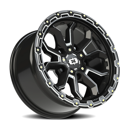Vision Korupt 17X9 Gloss Black Milled Spoke Wheel