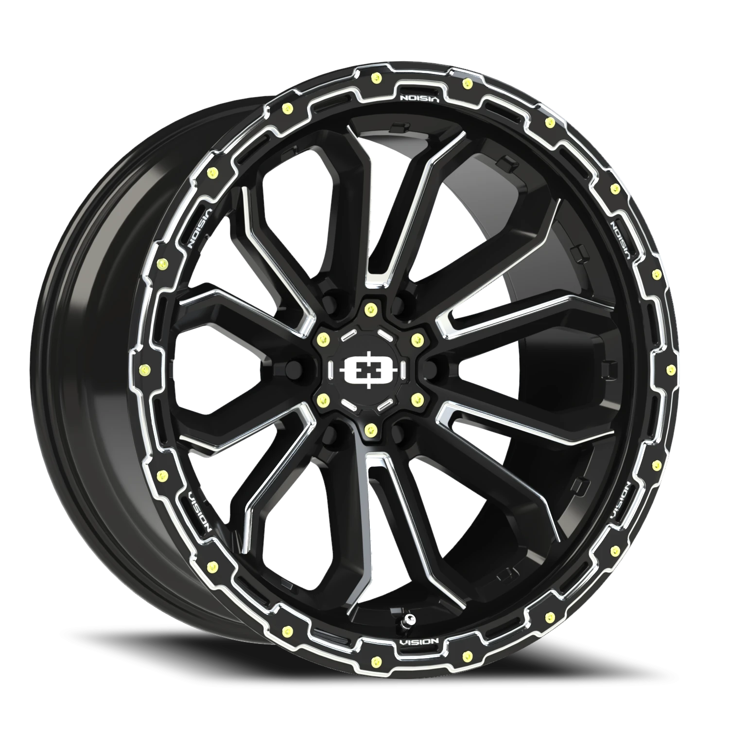 Vision Korupt 20X10 Gloss Black Milled Spoke Wheel