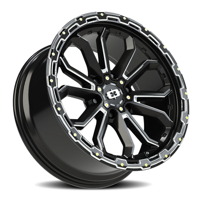 Vision Korupt 20X9 Gloss Black Milled Spoke Wheel