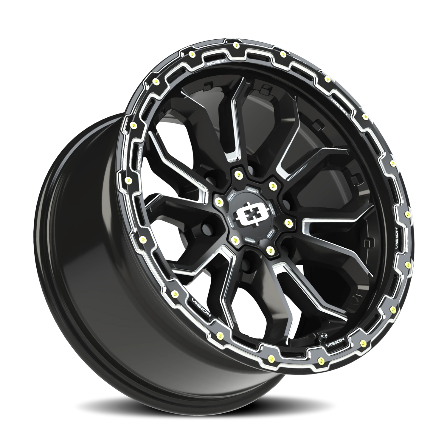 Vision Korupt 17X9 Gloss Black Milled Spoke Wheel
