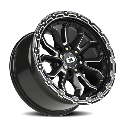 Vision Korupt 17X9 Gloss Black Milled Spoke Wheel
