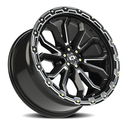 Vision Korupt 18X9 Gloss Black Milled Spoke Wheel