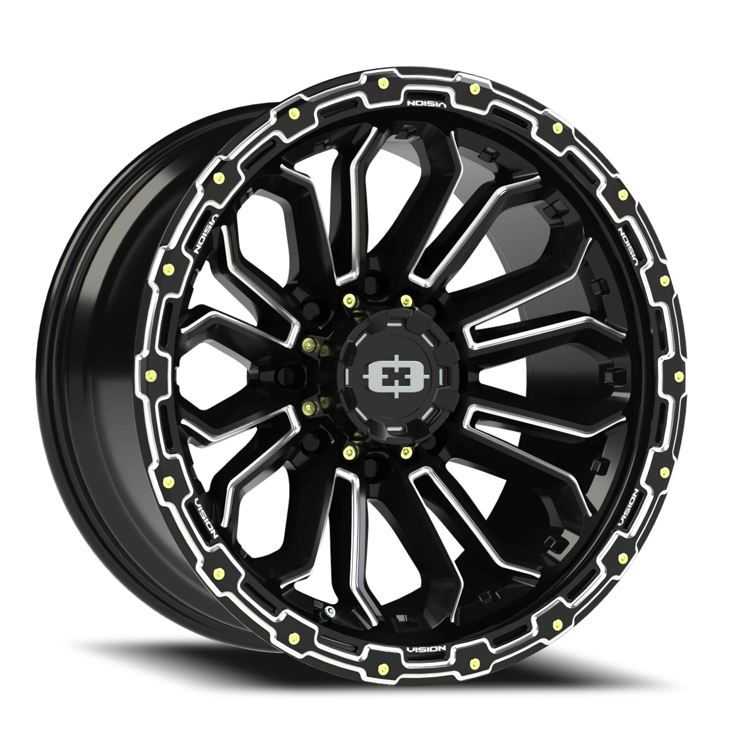 Vision Korupt 20X10 Gloss Black Milled Spoke Wheel