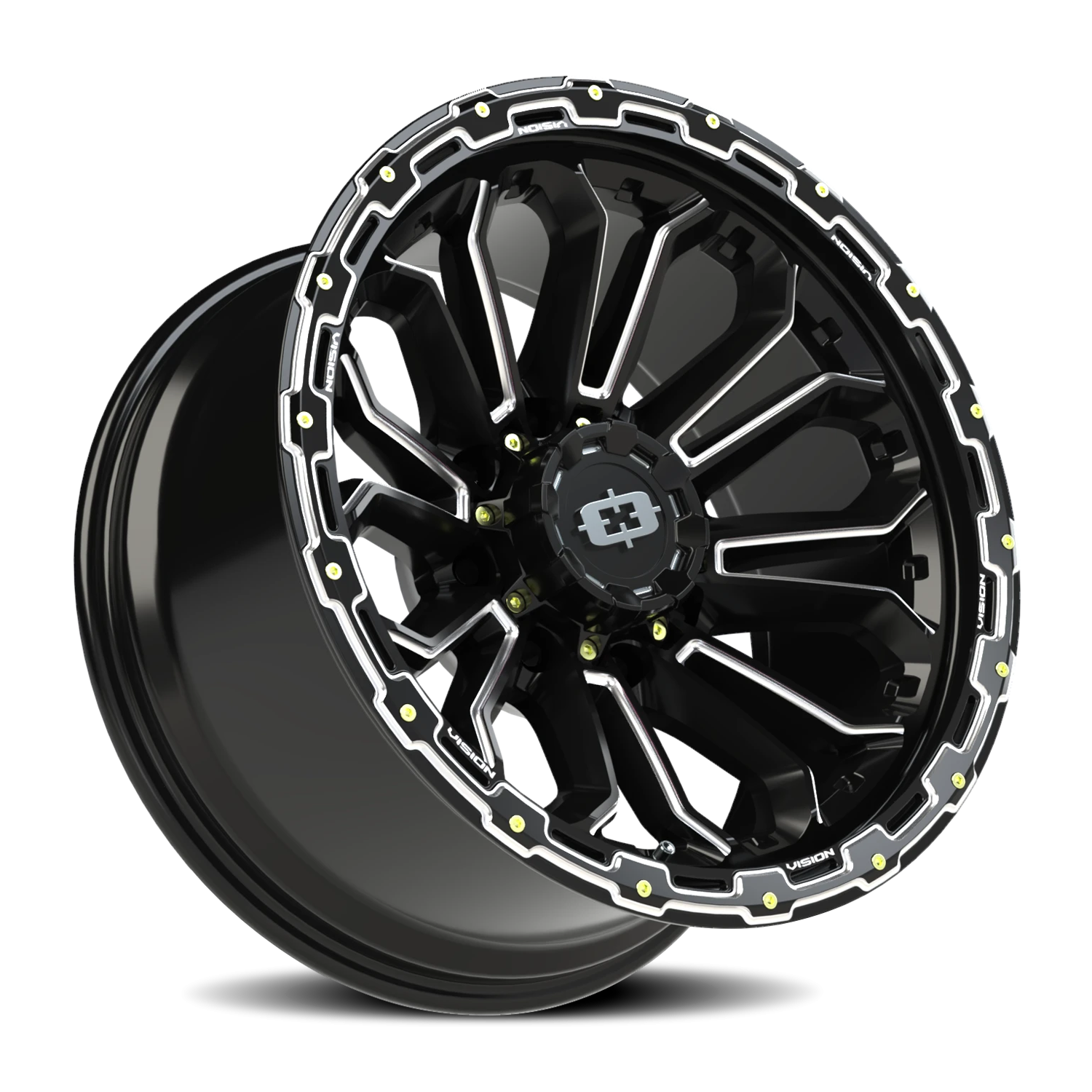 Vision Korupt 20X10 Gloss Black Milled Spoke Wheel