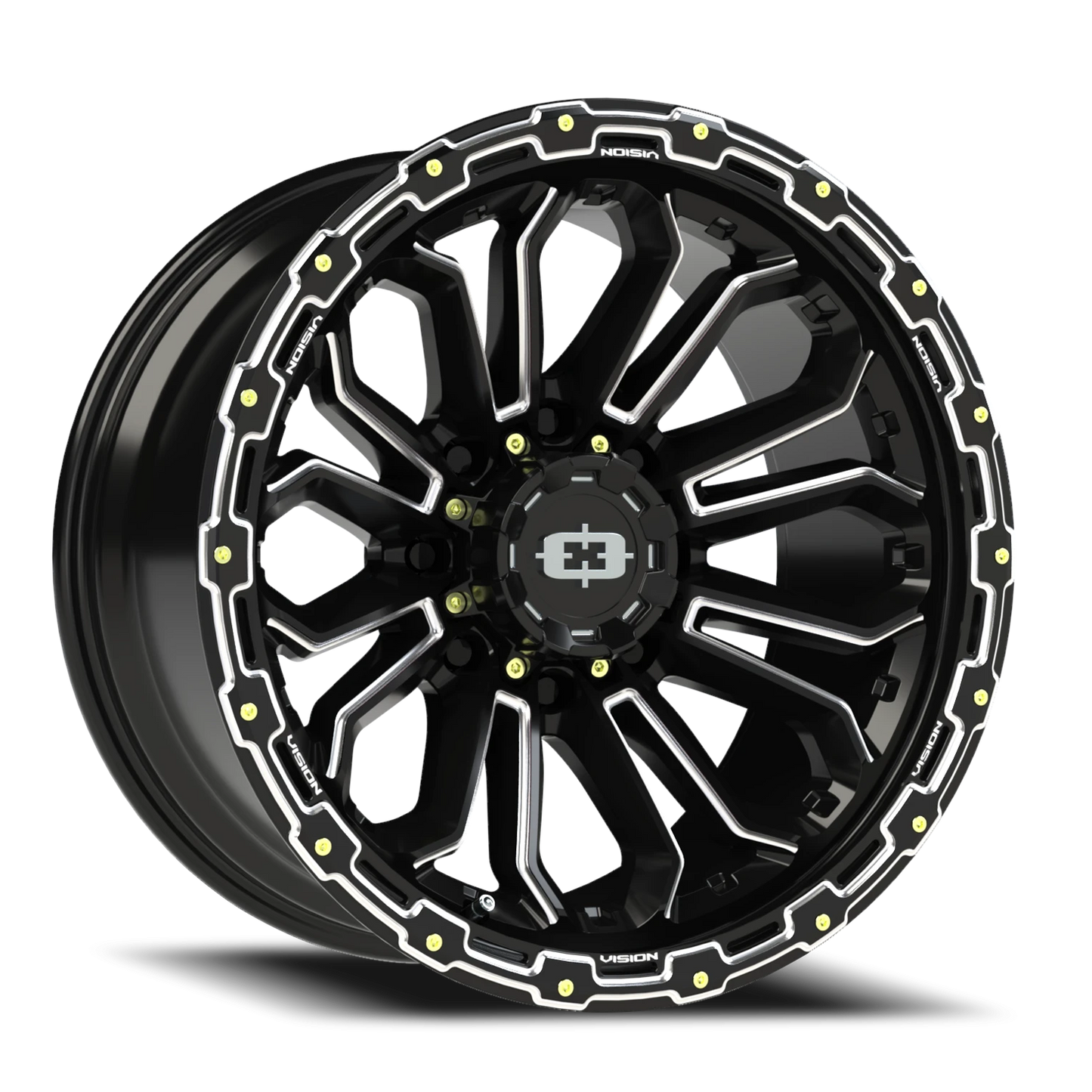 Vision Korupt 20X10 Gloss Black Milled Spoke Wheel