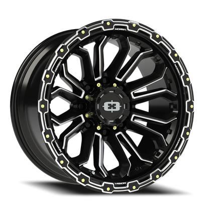 Vision Korupt 20X10 Gloss Black Milled Spoke Wheel
