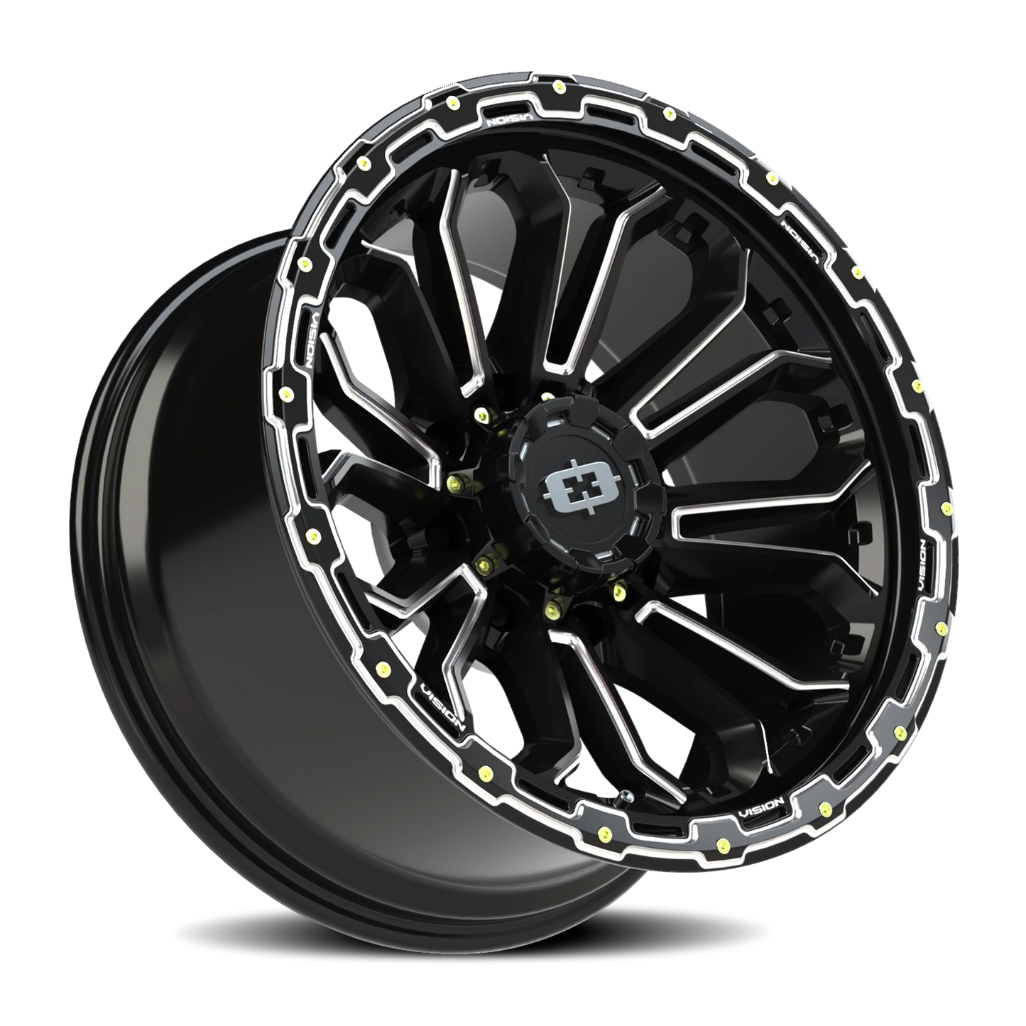 Vision Korupt 20X10 Gloss Black Milled Spoke Wheel
