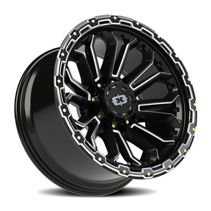 Vision Korupt 20X10 Gloss Black Milled Spoke Wheel