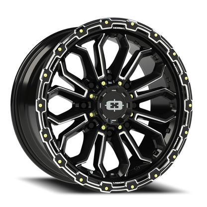 Vision Korupt 20X9 Gloss Black Milled Spoke Wheel