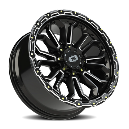 Vision Korupt 20X9 Gloss Black Milled Spoke Wheel