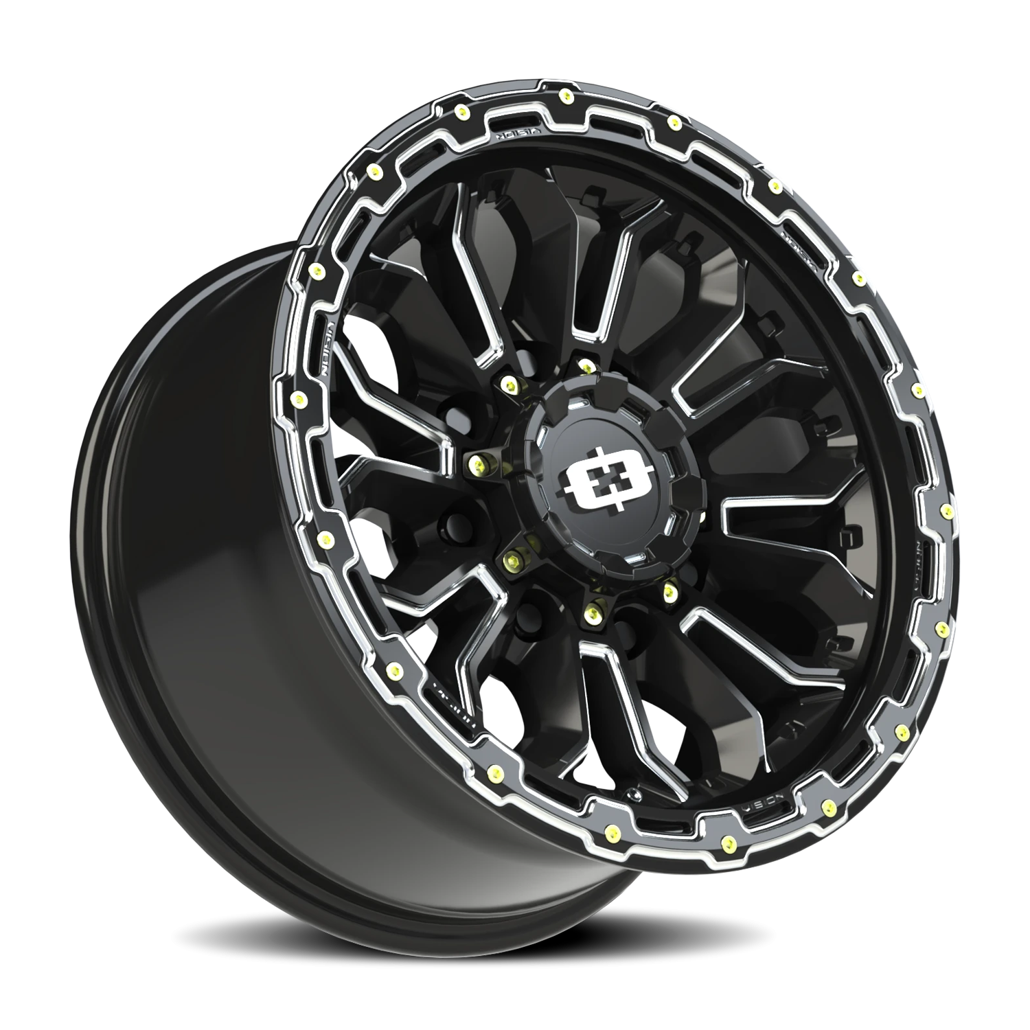 Vision Korupt 17X9 Gloss Black Milled Spoke Wheel