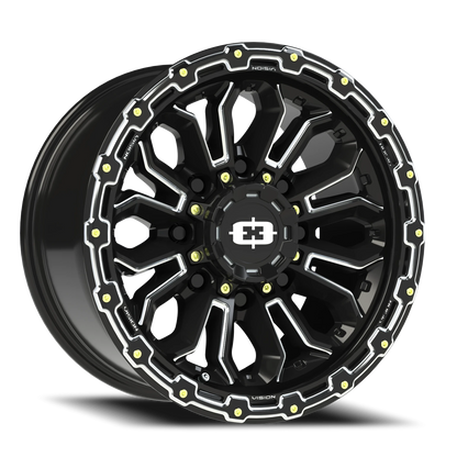 Vision Korupt 17X9 Gloss Black Milled Spoke Wheel