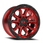 Vision Korupt 16X8 Gloss Red w/Gloss Black Lip Wheel